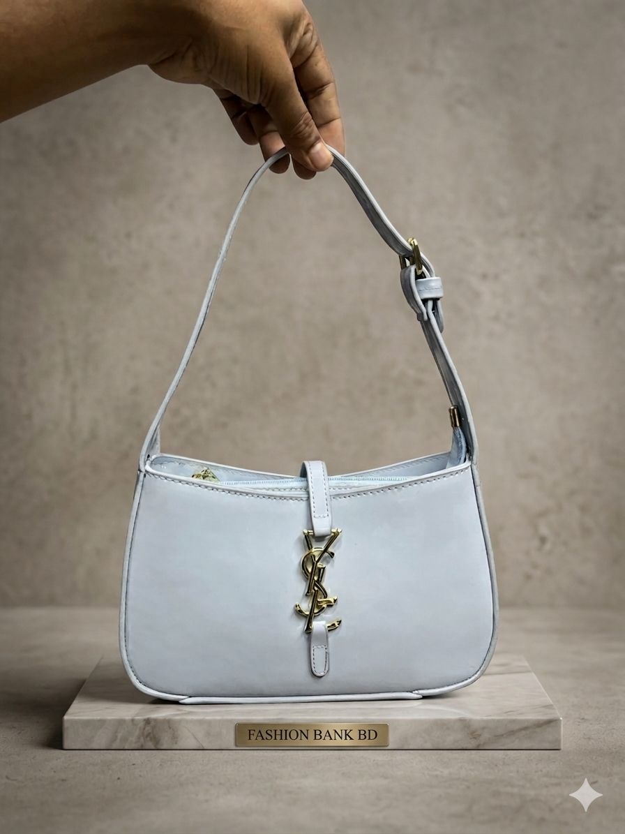 Luxury Glossy Black Shoulder Bag | Elegant Party Ladies Handbag, YSL Luxury